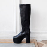 厚底ストレッチフィットロングブーツ【大きいサイズ有】