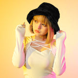 フェイクファーバケットハット