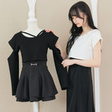 ドロップショルダーBOXショートトップス