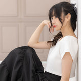 ドロップショルダーBOXショートトップス