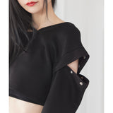 ドロップショルダーBOXショートトップス