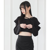 ドロップショルダーBOXショートトップス