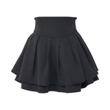 【ブラック(丈長含む)のみ定価】ハイウエストティアードスカパン