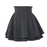 【ブラック(丈長含む)のみ定価】ハイウエストティアードスカパン