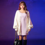 Vネックあざといビジュー釦カーディガン【ニット】