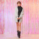 Vネックあざといビジュー釦カーディガン【ニット】