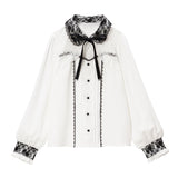 フリルボレロヨークレースリボンブラウス