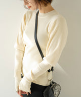 パフスリーブリブニット