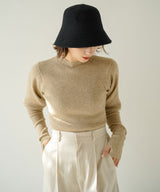 パフスリーブリブニット