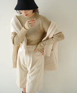 パフスリーブリブニット