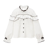 【メール便】ハートチョーカーレースフリルブラウス