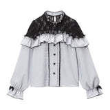 【メール便】ハートチョーカーレースフリルブラウス