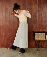 【メール便】配色メローシアーロングワンピース