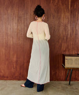 【メール便】配色メローシアーロングワンピース