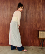 【メール便】配色メローシアーロングワンピース