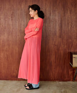 【メール便】配色メローシアーロングワンピース