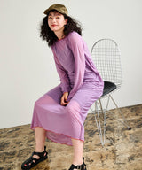 【メール便】配色メローシアーロングワンピース