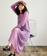 【メール便】配色メローシアーロングワンピース