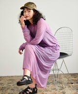 【メール便】配色メローシアーロングワンピース