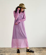 【メール便】配色メローシアーロングワンピース