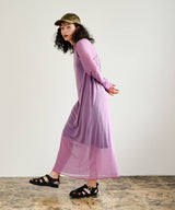 【メール便】配色メローシアーロングワンピース