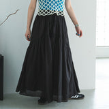 インド綿ボリュームデザインギャザーマキシスカート