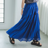 インド綿ボリュームデザインギャザーマキシスカート