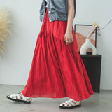 インド綿ボリュームデザインギャザーマキシスカート