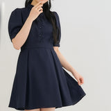 フリルスタンドカラーワンピース