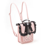 キルティングストーンフリルサッチェルリボンバッグ