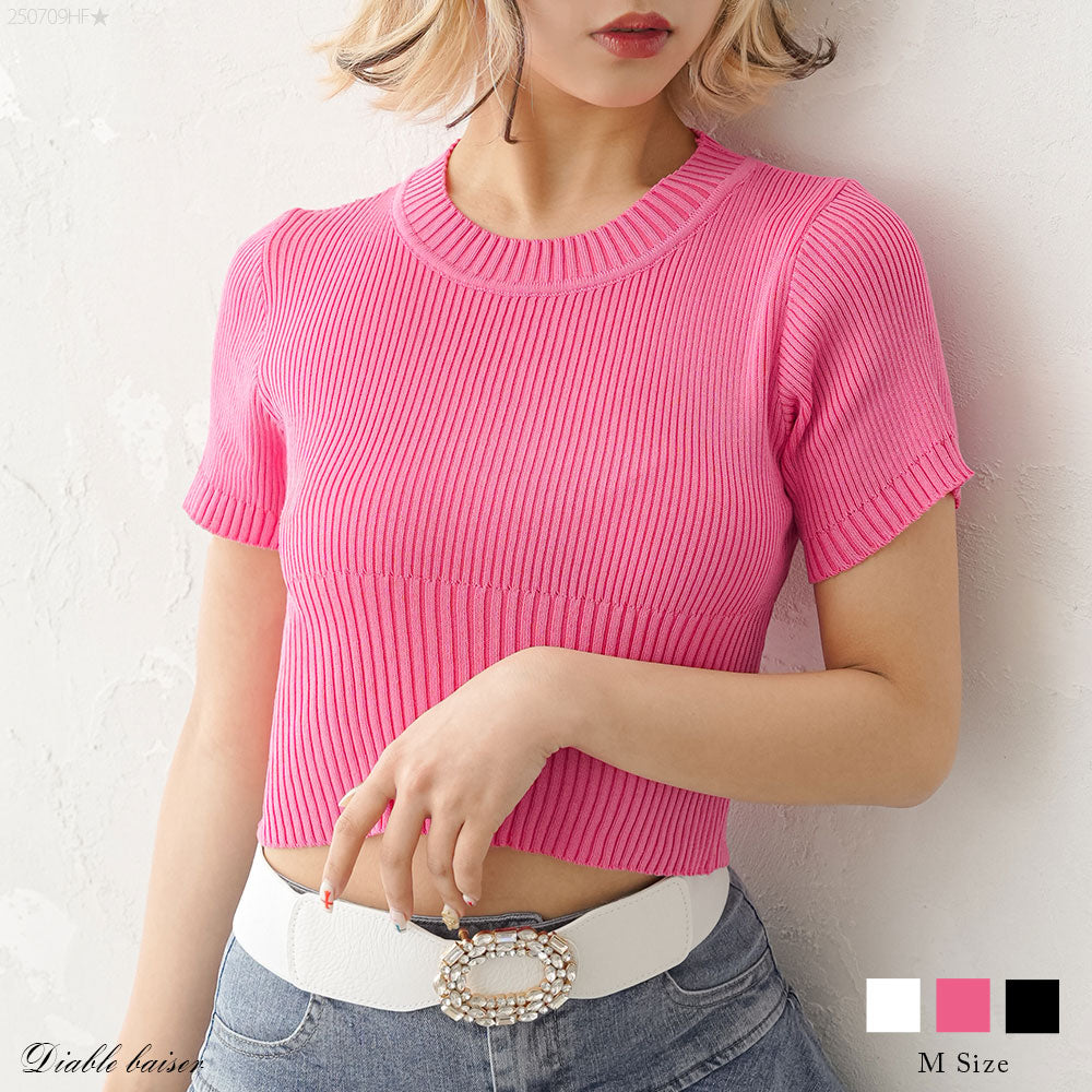 メール便】コンパクトベーシックギャルニットトップス – レディース