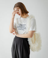 レタリング刺繍ロゴTシャツ