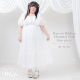 ナローリボンショルダーフリルワンピース