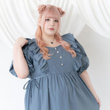 ナローリボンショルダーフリルワンピース