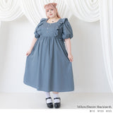 ナローリボンショルダーフリルワンピース