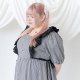 ナローリボンショルダーフリルワンピース