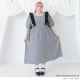 ナローリボンショルダーフリルワンピース