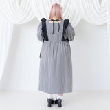 ナローリボンショルダーフリルワンピース