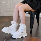 Y2K厚底レースアップショートブーツ【スニーカー】【大きいサイズ有】