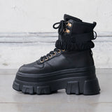 Y2K厚底レースアップショートブーツ【スニーカー】【大きいサイズ有】