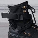 Y2K厚底レースアップショートブーツ【スニーカー】【大きいサイズ有】