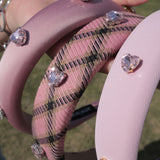 ピンクハートビジュー太めカチューシャ