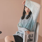 グラデーションモヘアオーバーサイズメッシュニット