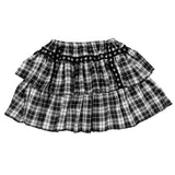 チェック柄ティアードミニスカート