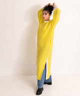 バイカラーボリュームスリーブニットワンピース