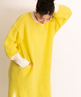 バイカラーボリュームスリーブニットワンピース