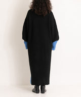 バイカラーボリュームスリーブニットワンピース