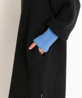 バイカラーボリュームスリーブニットワンピース