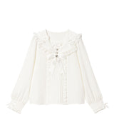 推しリボンテーラードセーラー襟ブラウス