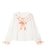 推しリボンテーラードセーラー襟ブラウス